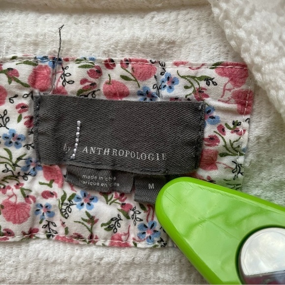 Anthropologie White Off Shoulder all around elastic smocking Blouse Anthro - Picture 9 of 11